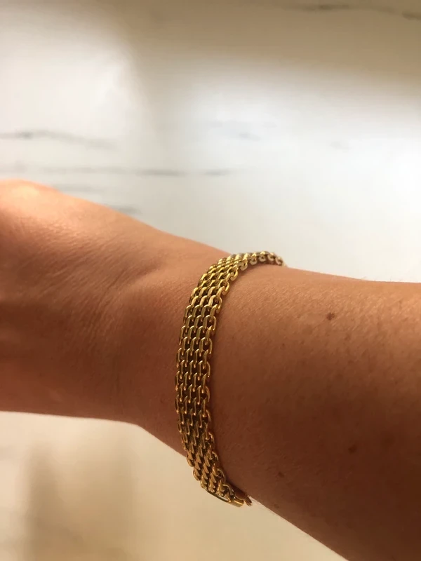 Pulseira de Malha Entrançada em Aço Inoxidável Dourado | Nova – photo 2